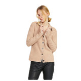 Cashmere rib cardigan with buttons