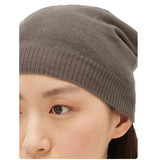 Ribbed-edge cashmere beanie hat