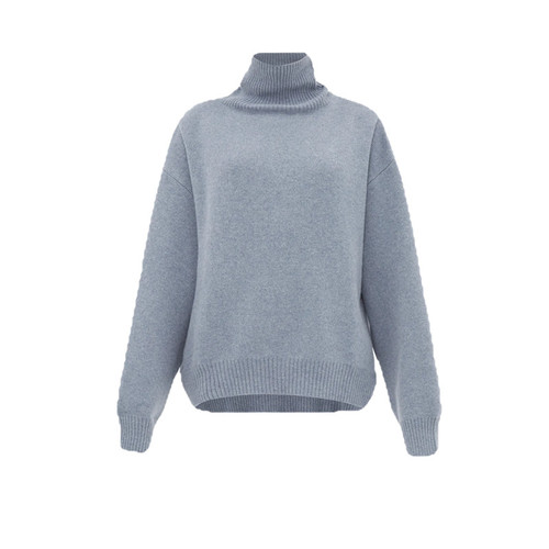 Cropped displaced-sleeve Roll-neck Wool Sweater