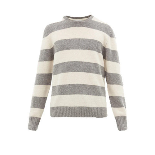 Shaggy Striped Wool-blend Sweater