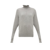 Ruffle-neck cashmere sweater