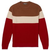 Striped Honeycomb-Knit Cashmere Sweater