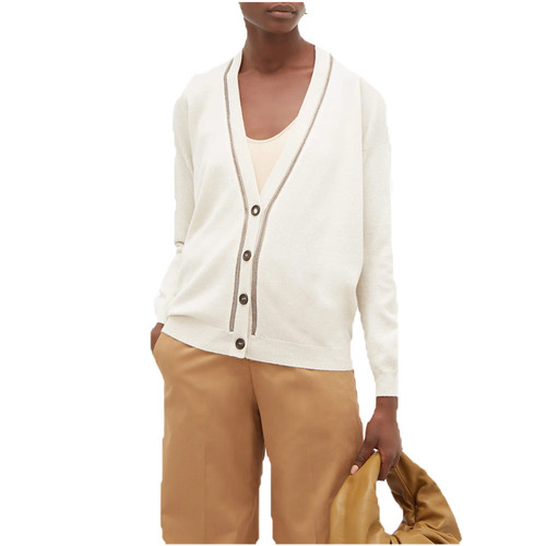 2020SS Contrast Trim Cashmere Cardigan
