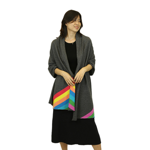 Cashmere Cape with colorful stripes